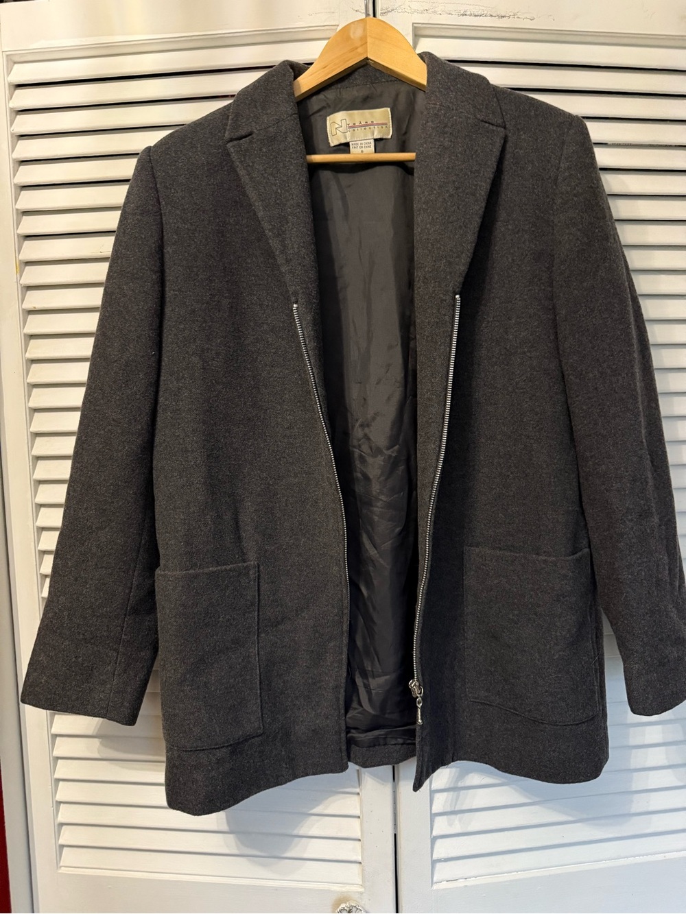 Nydjard Collection Charcoal Gray Wool-Blend Coat